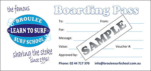 Broulee Surf School Gift Vouchers for Surfing Lessons