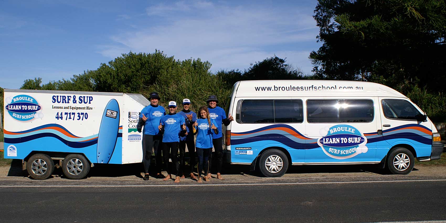 Broulee Surf School Staff and Van