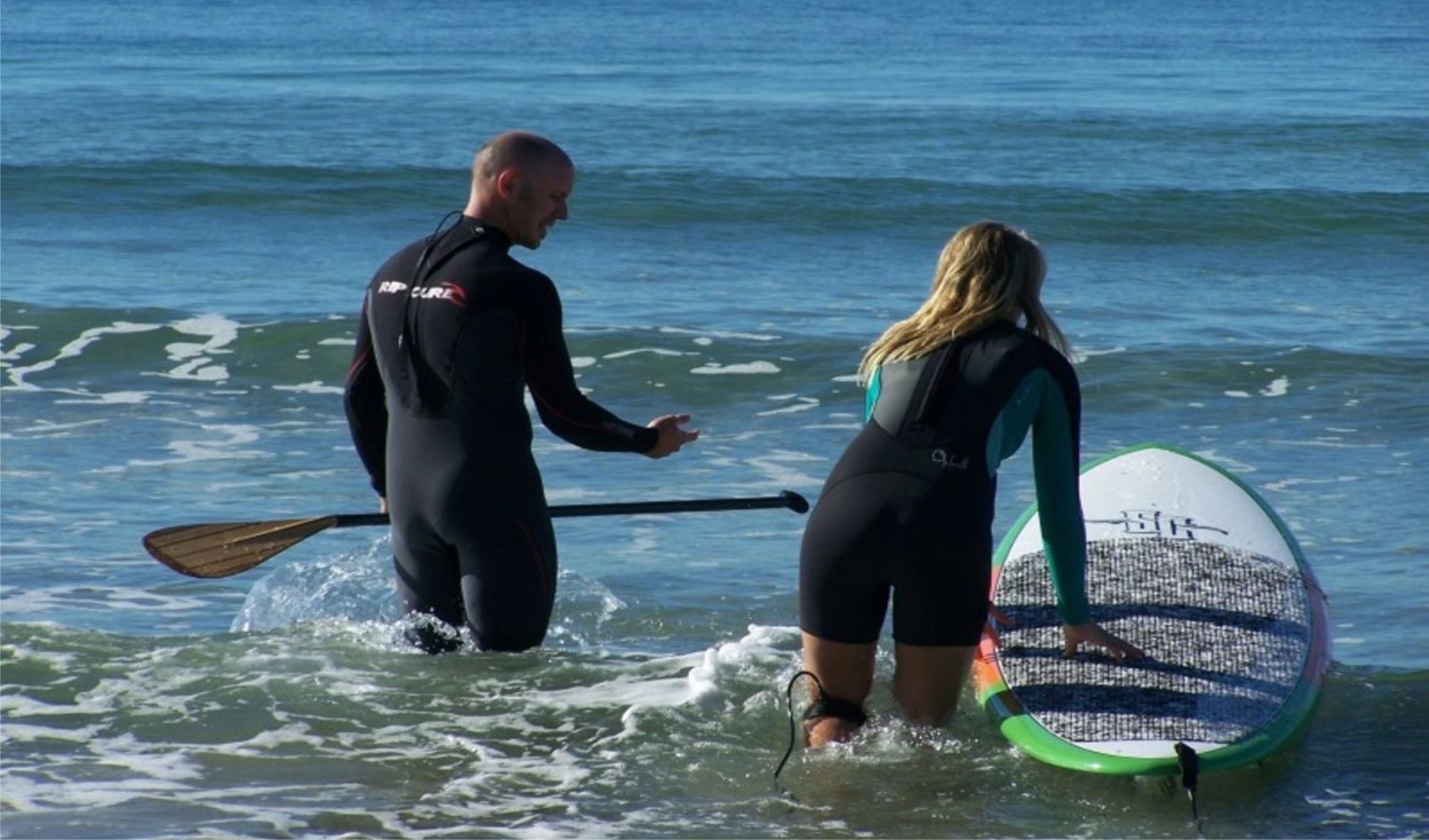 learn to ride waves on a SUP